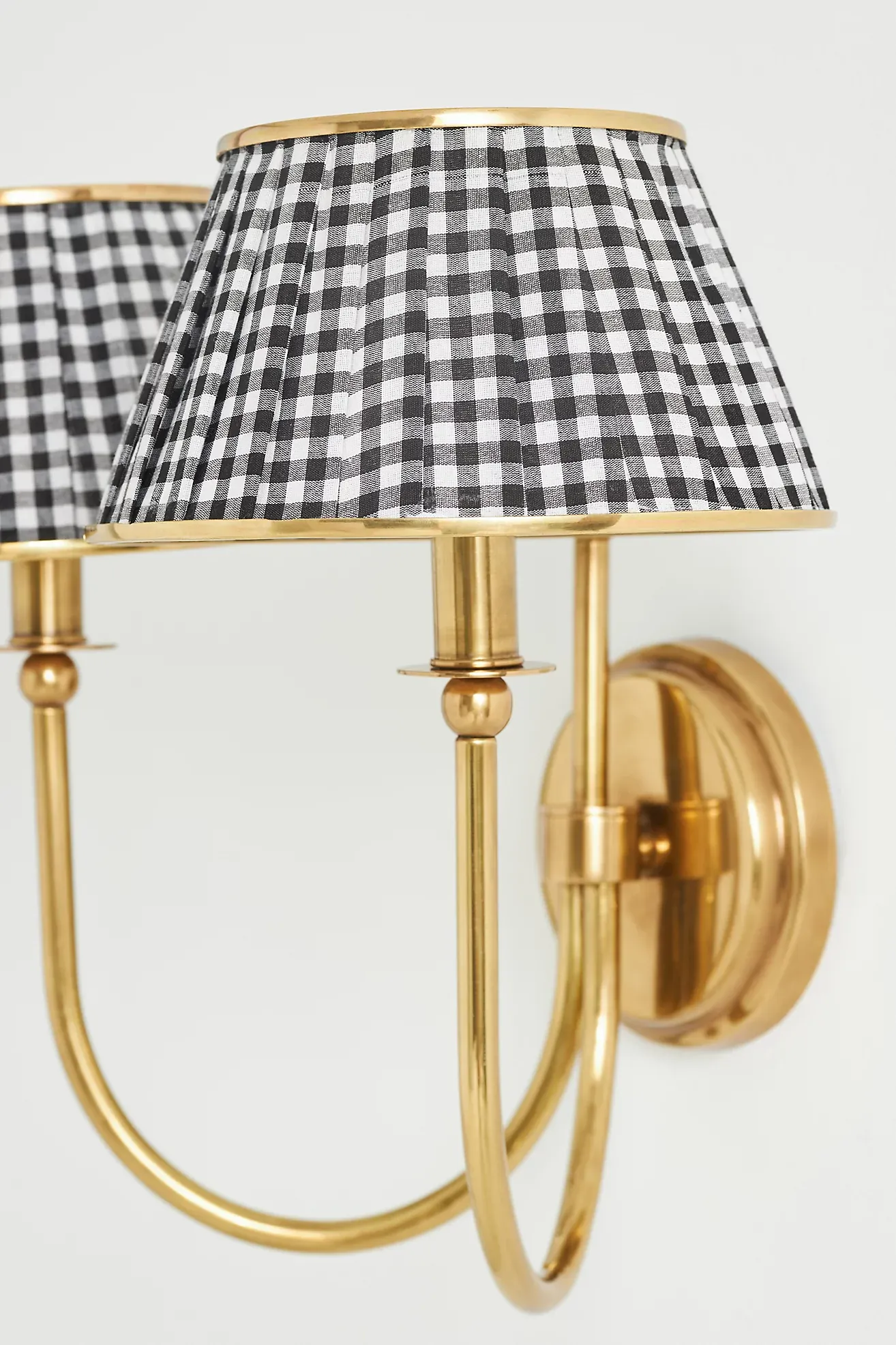 Lee Double-Articulating Shaded Brass Sconce Wall Light