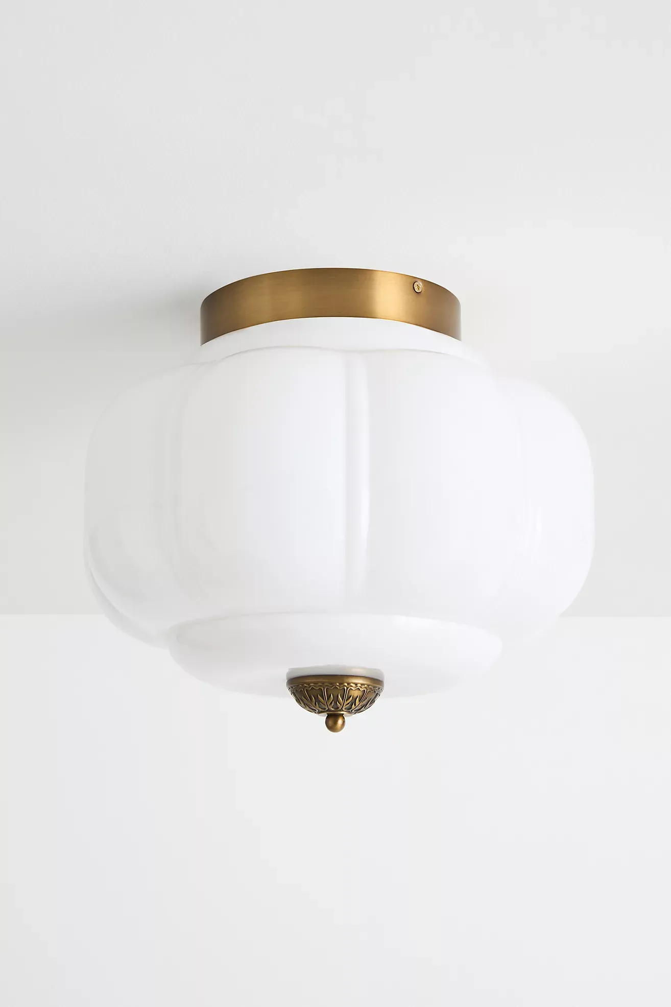 The Eloise Scallop Milk Glass Flush Mount Ceiling Light