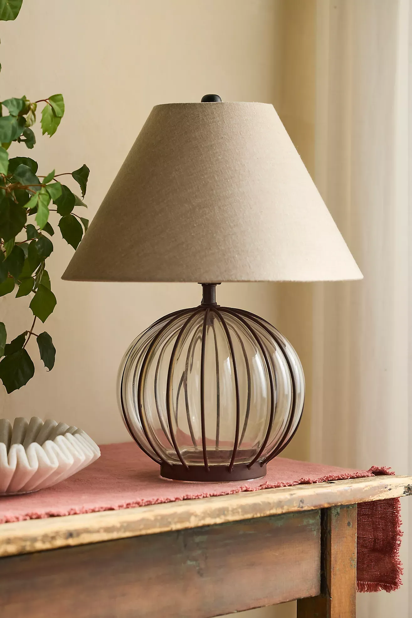 Striped Iron Table Lamp