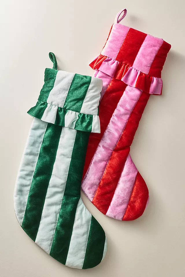 Ruffled Stripe Stocking