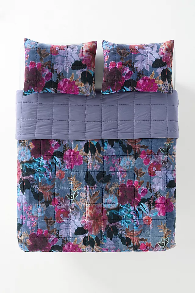 Imogen Cotton Velvet Floral Printed Quilt