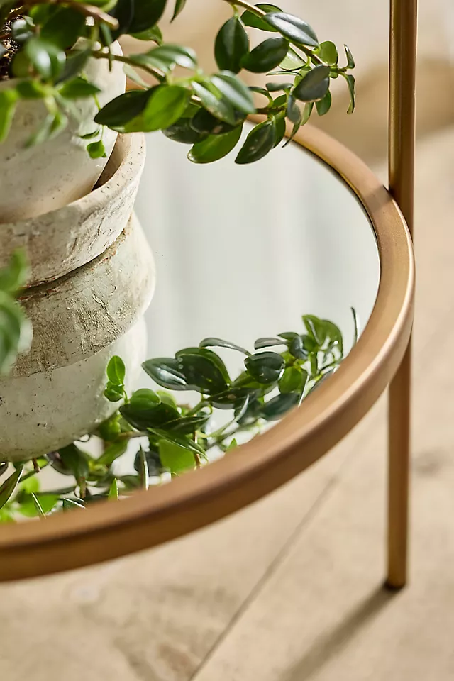 Antique Gold Two-Tier Plant Stand