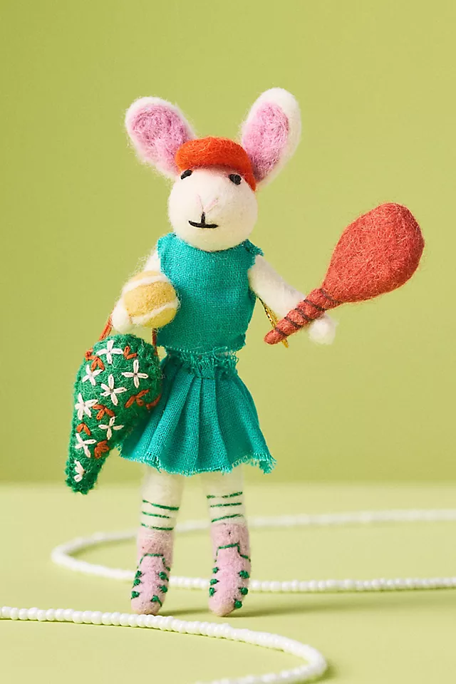 Sporty Bunny Felt Ornament