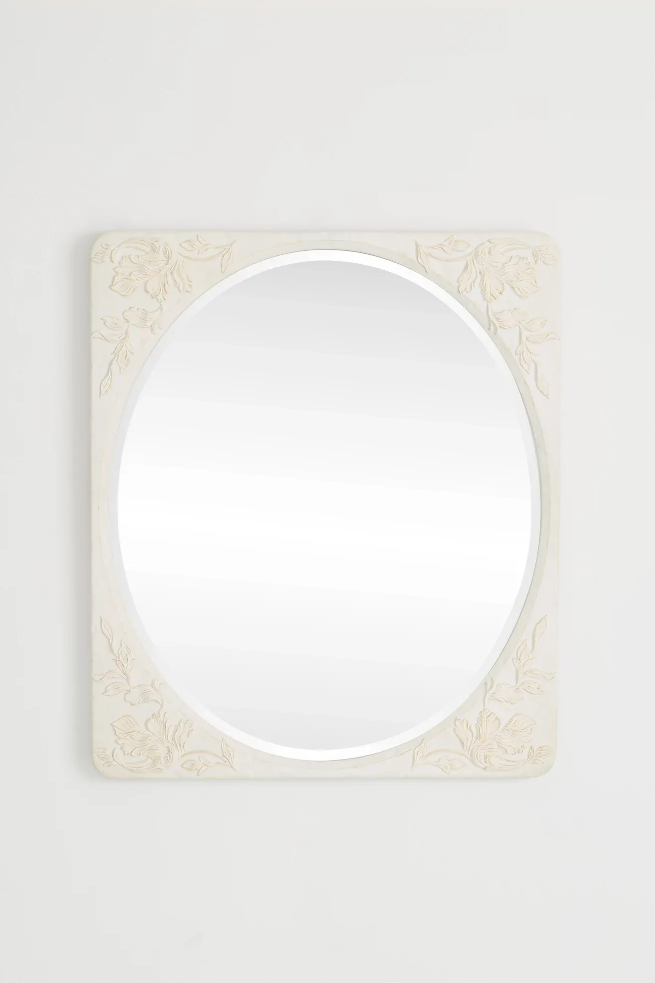 Naomi Etched Floral Rectangle Wall Mirror