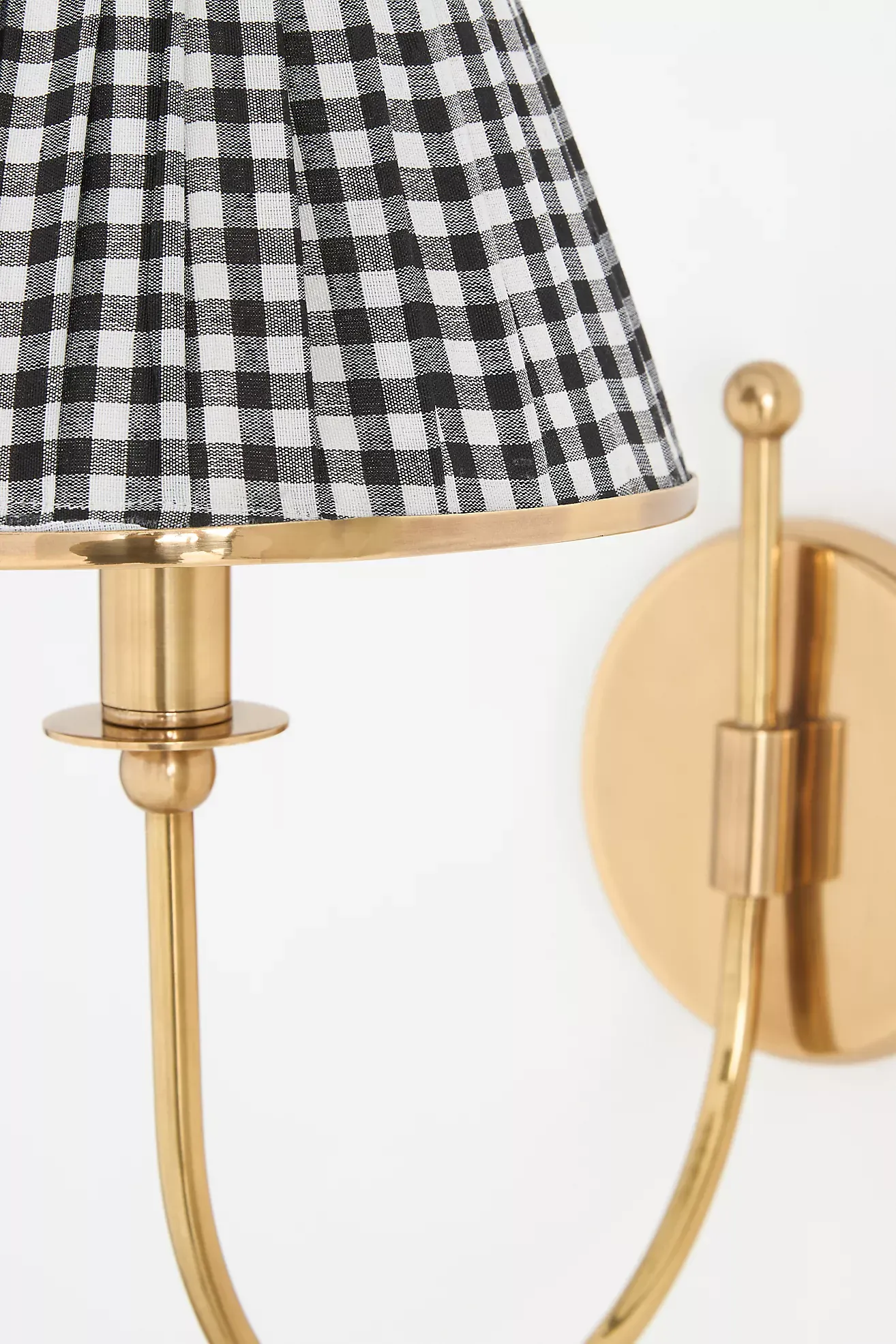 Lee Brass Fabric Shade Sconce Wall Light