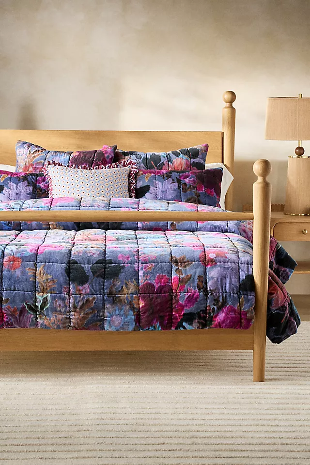 Imogen Cotton Velvet Floral Printed Quilt