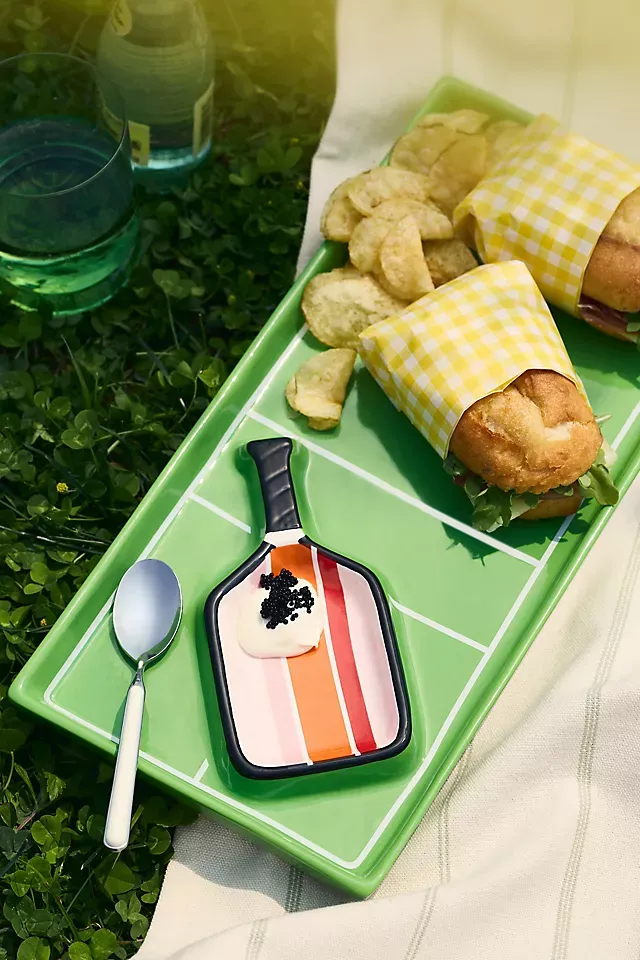 Tennis Court Chip & Dip Serving Platter