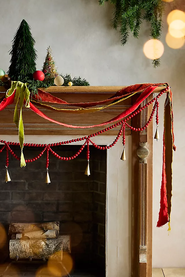 Swooping Beads + Bells Garland, 72”