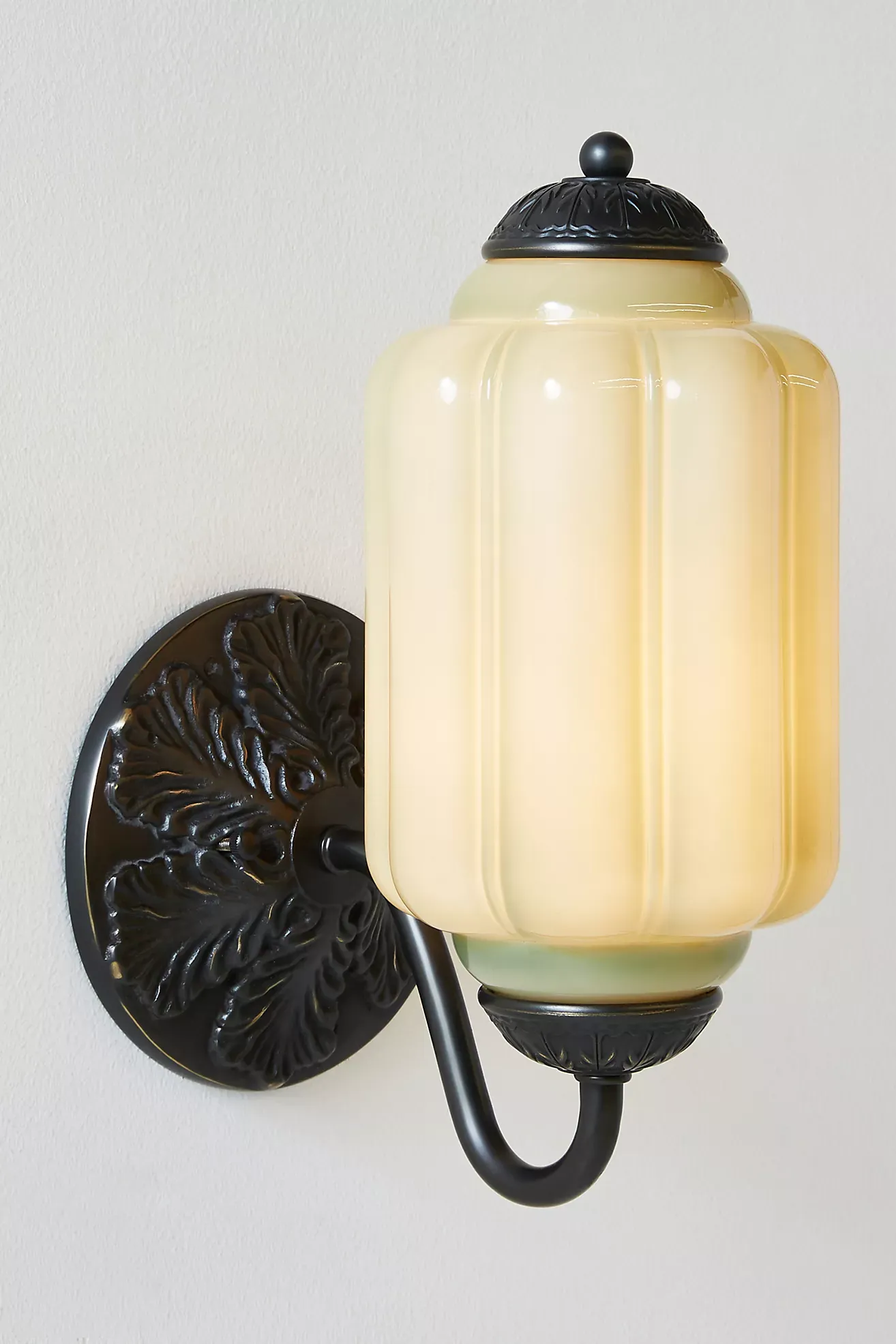 The Eloise Scallop Milk Glass Sconce Wall Light