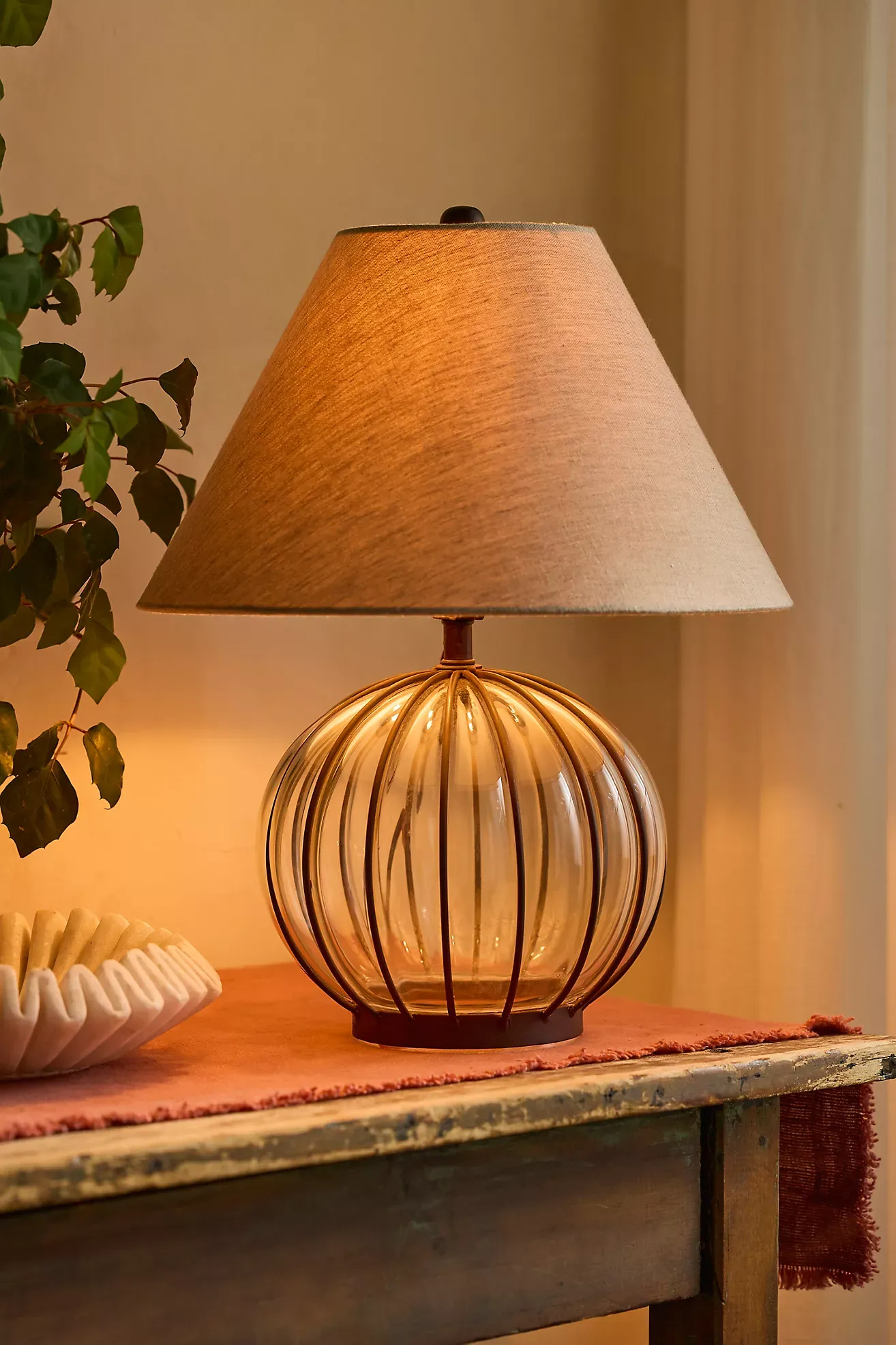 Striped Iron Table Lamp