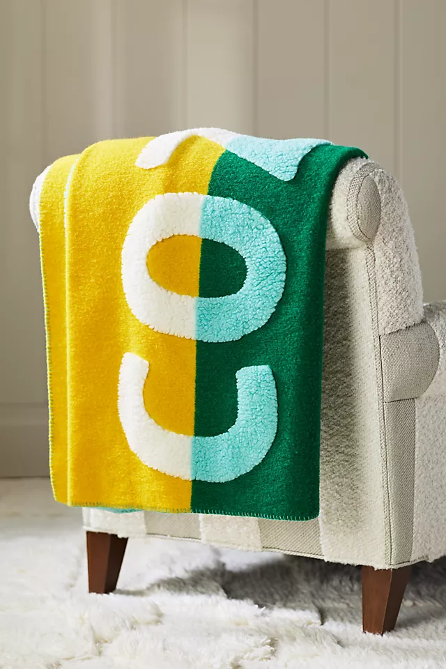 Juno Wool Blend Sherpa Fleece Throw Blanket