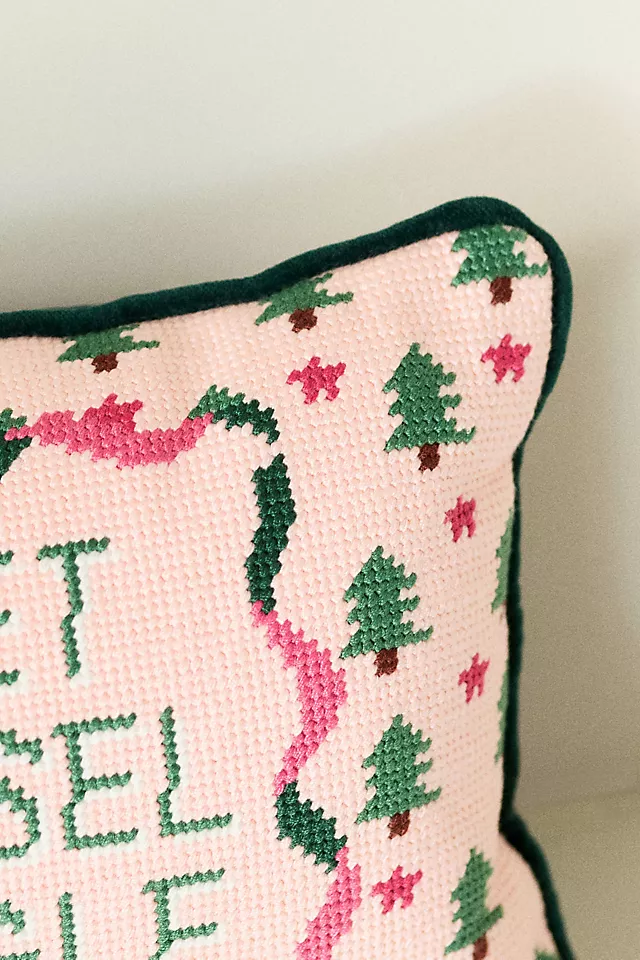Furbish Studio Holiday Petite Needlepoint Pillow