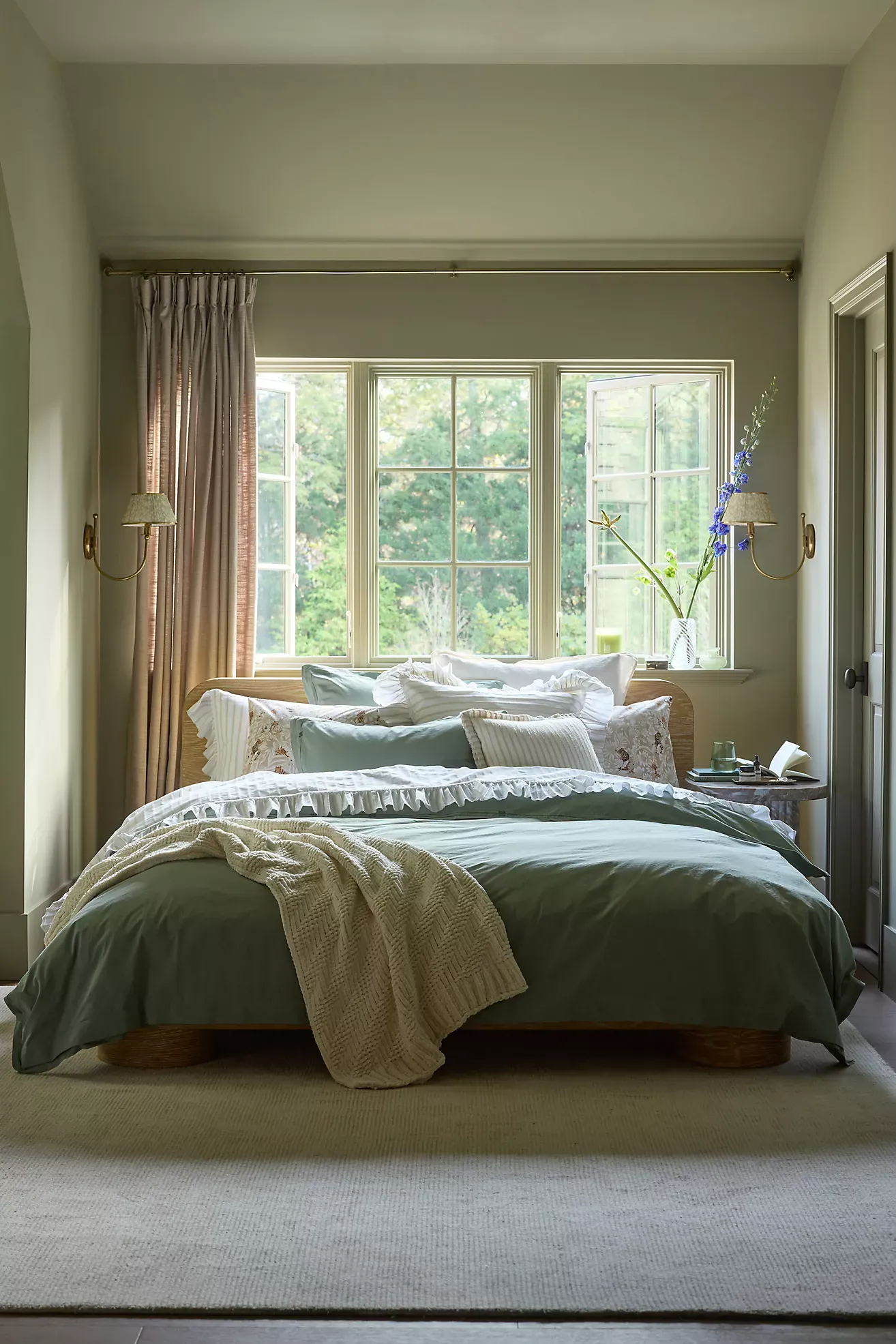 Lee Brass Fabric Shade Sconce Wall Light