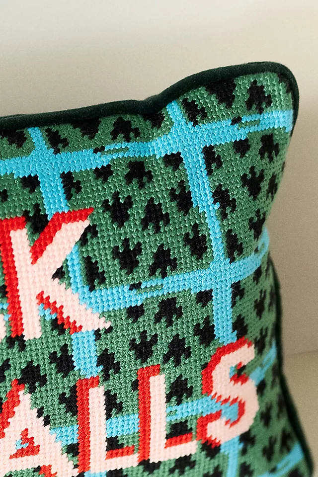 Furbish Studio Holiday Petite Needlepoint Pillow