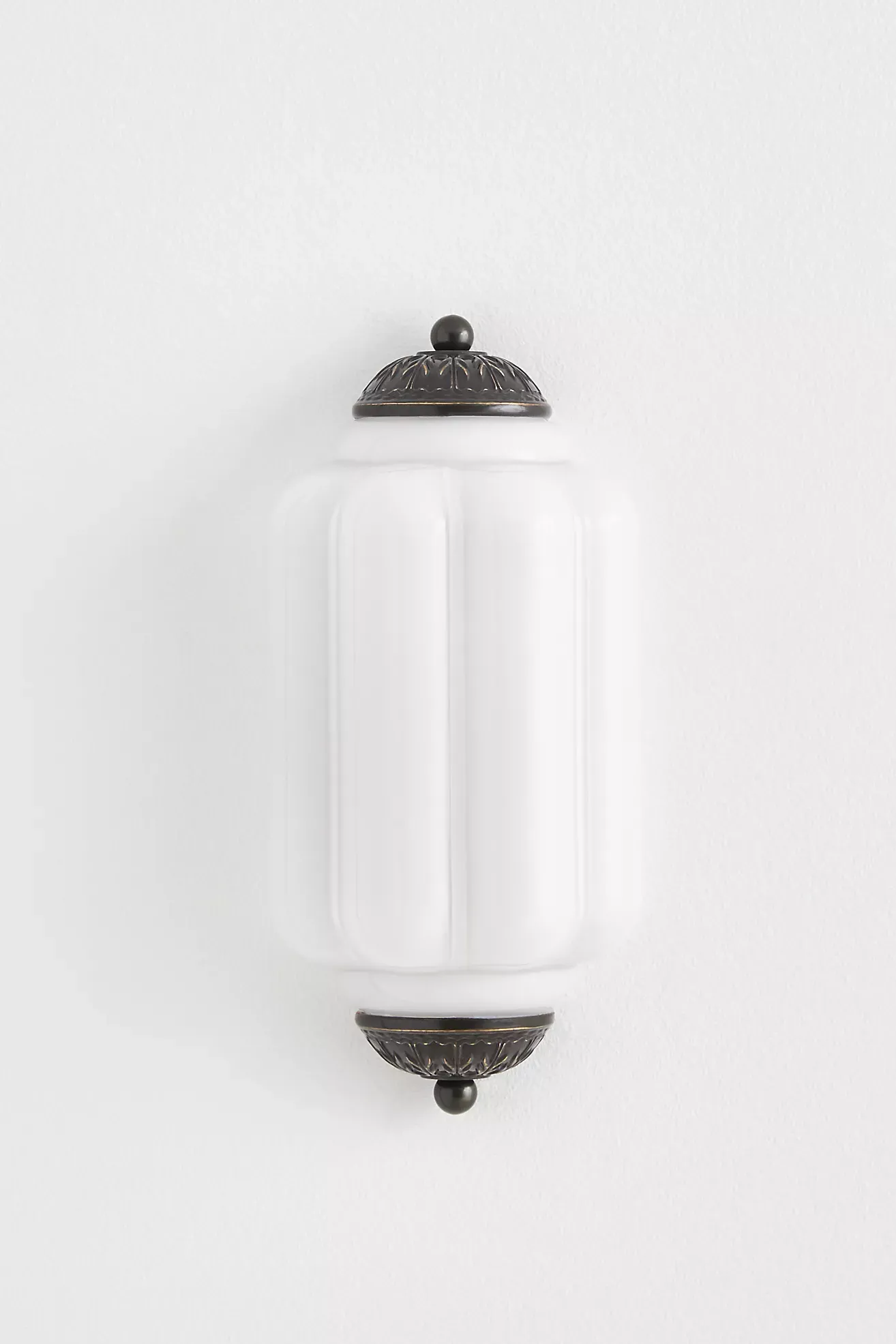 The Eloise Scallop Milk Glass Flush Sconce Wall Light