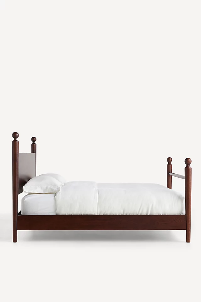 Roma Four-Poster Oak Wood Bed