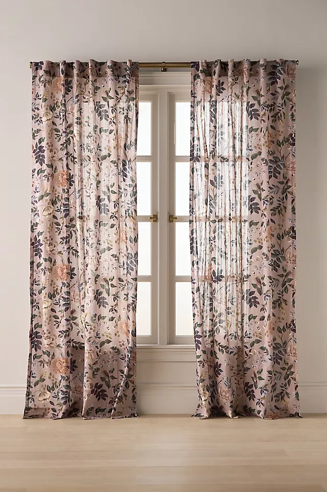 Seren Cotton Sheer Painterly Floral Curtain