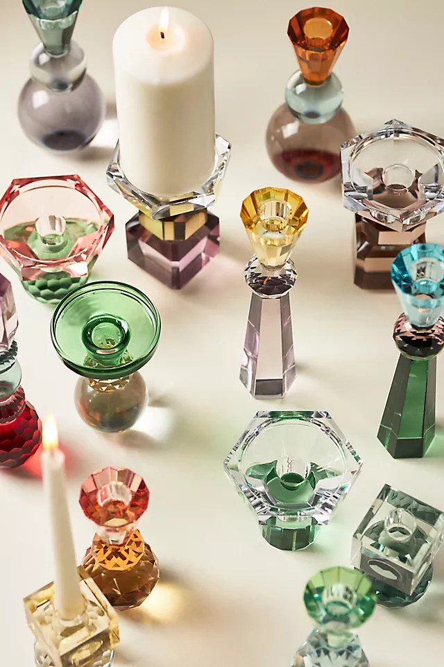 Cut Glass Candle Holder