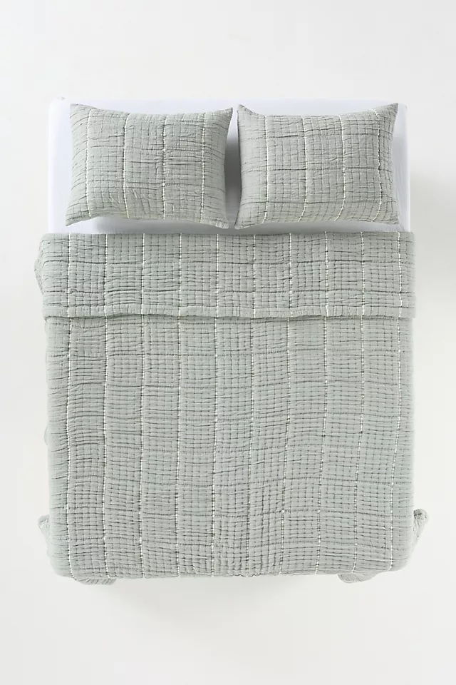Striped Cotton Gauze Coverlet