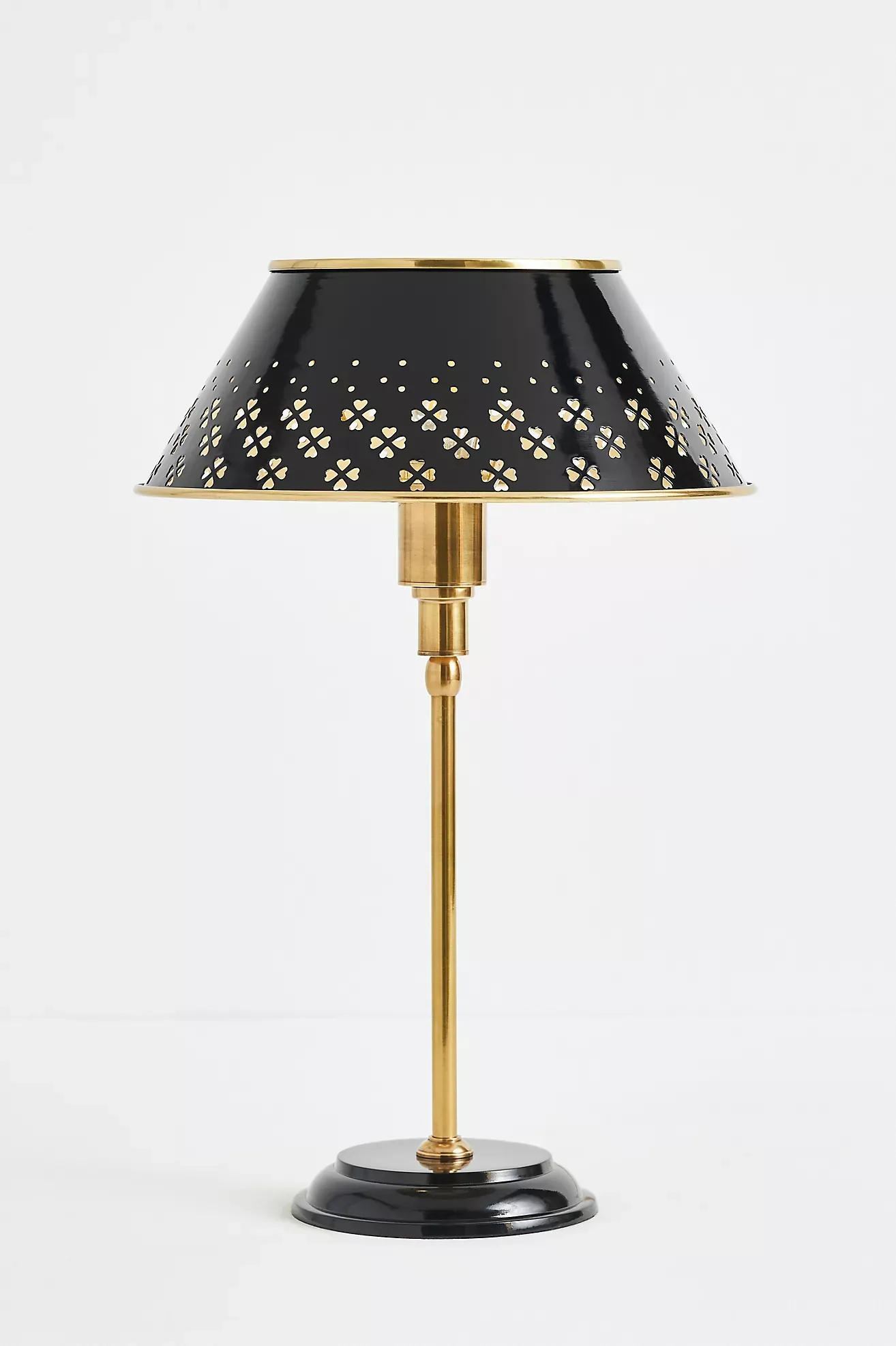 Amilia Enameled Brass Perforated Table Lamp