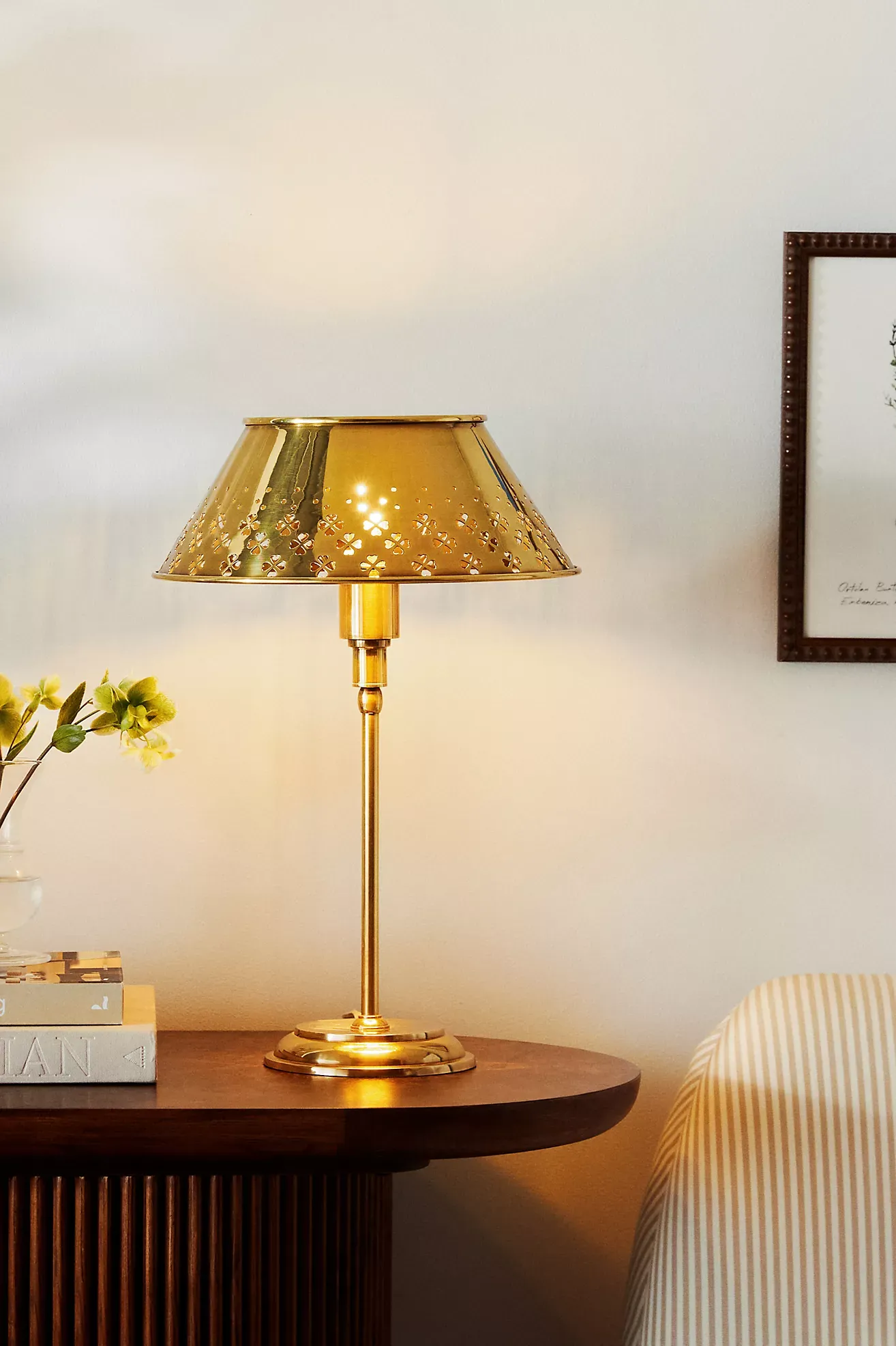 Amilia Enameled Brass Perforated Table Lamp