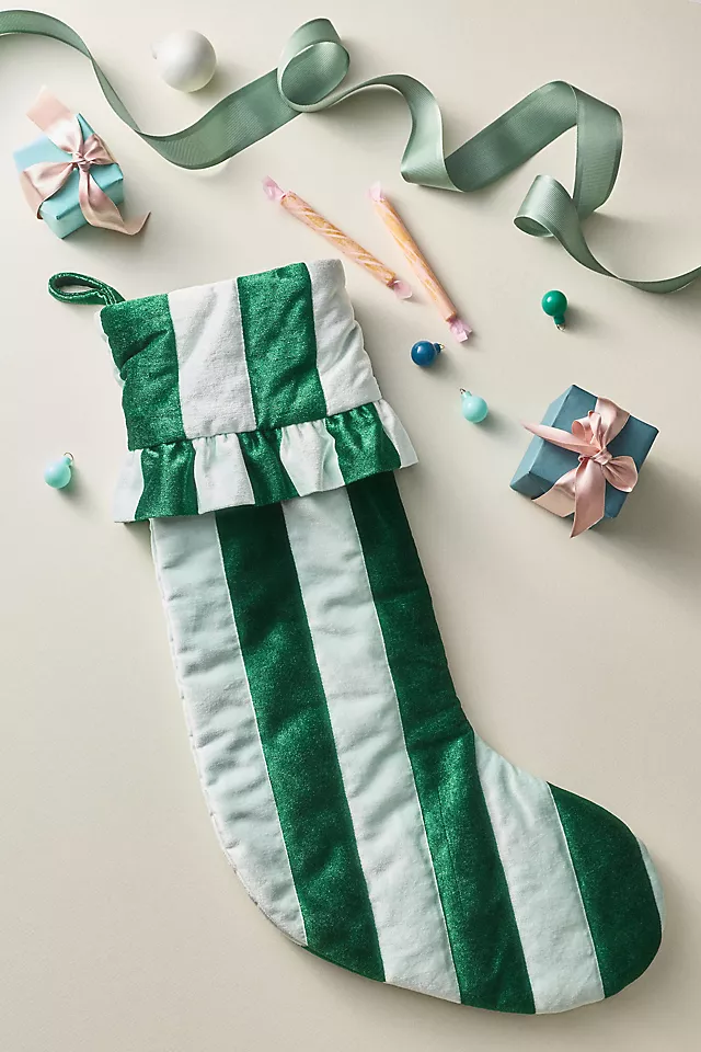 Ruffled Stripe Stocking