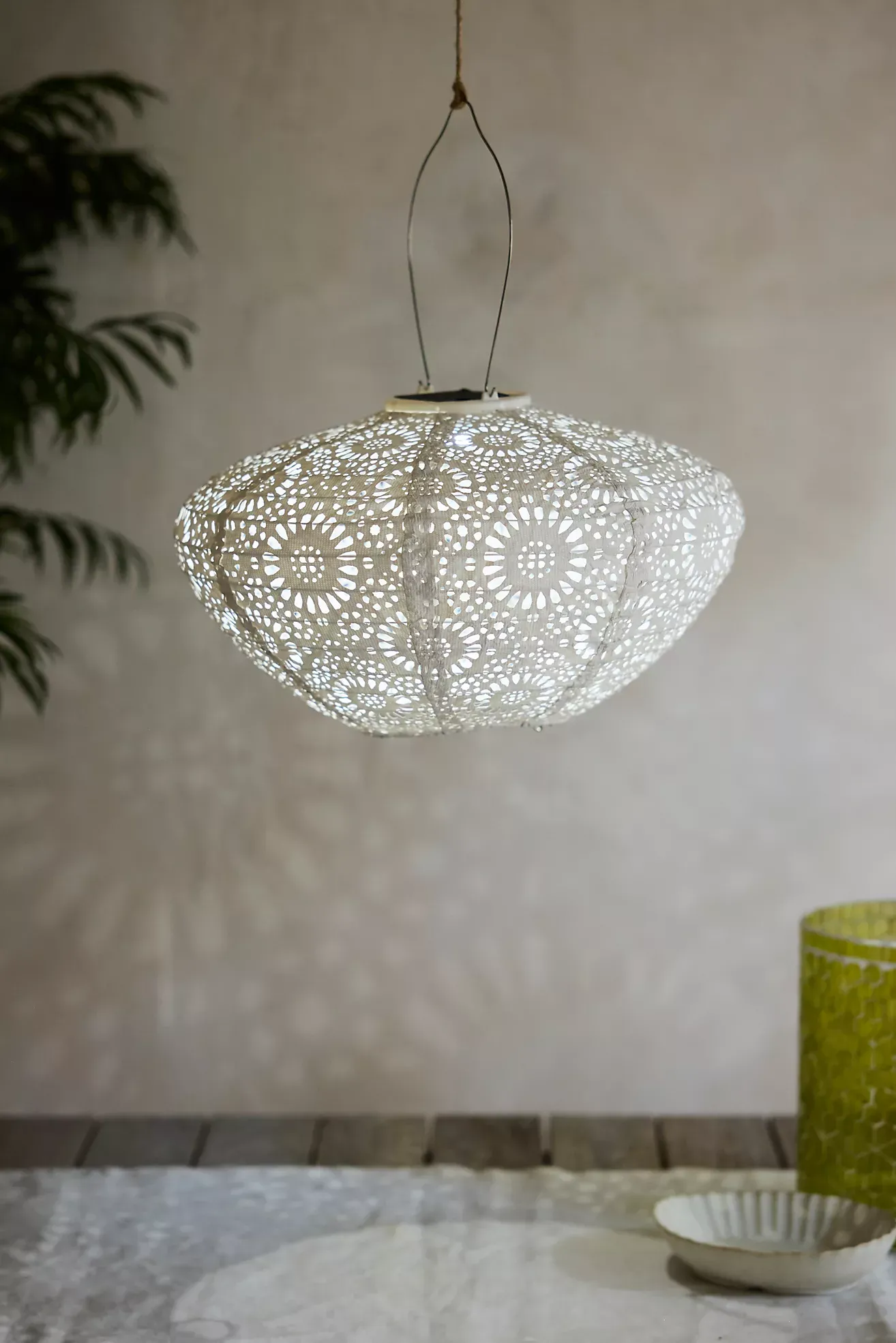 White Lace Solar Lantern