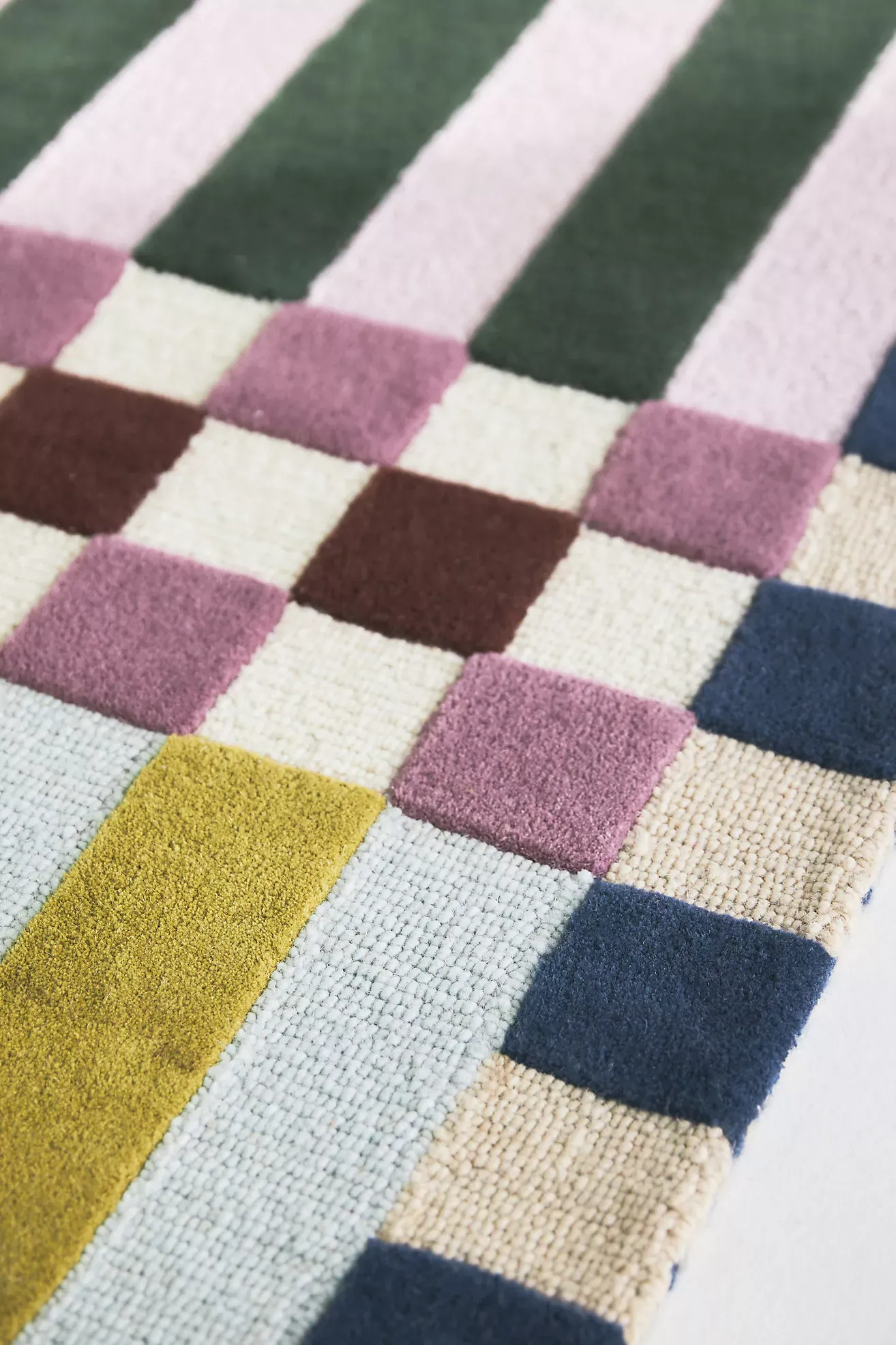 Hoxton Wool Tufted Checkered Rug