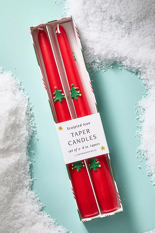 Icon Holiday Taper Candles, Set of 2