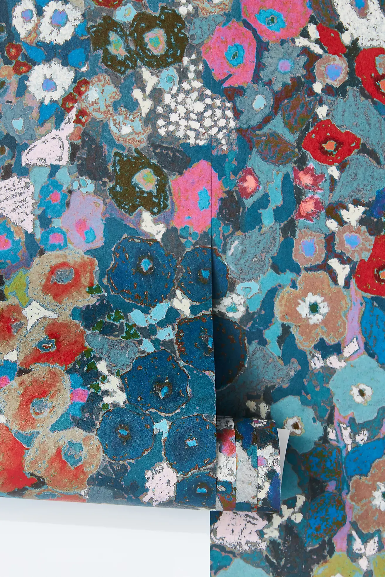 House of Hackney Hollyhocks Small Print Floral Spring Wallpaper