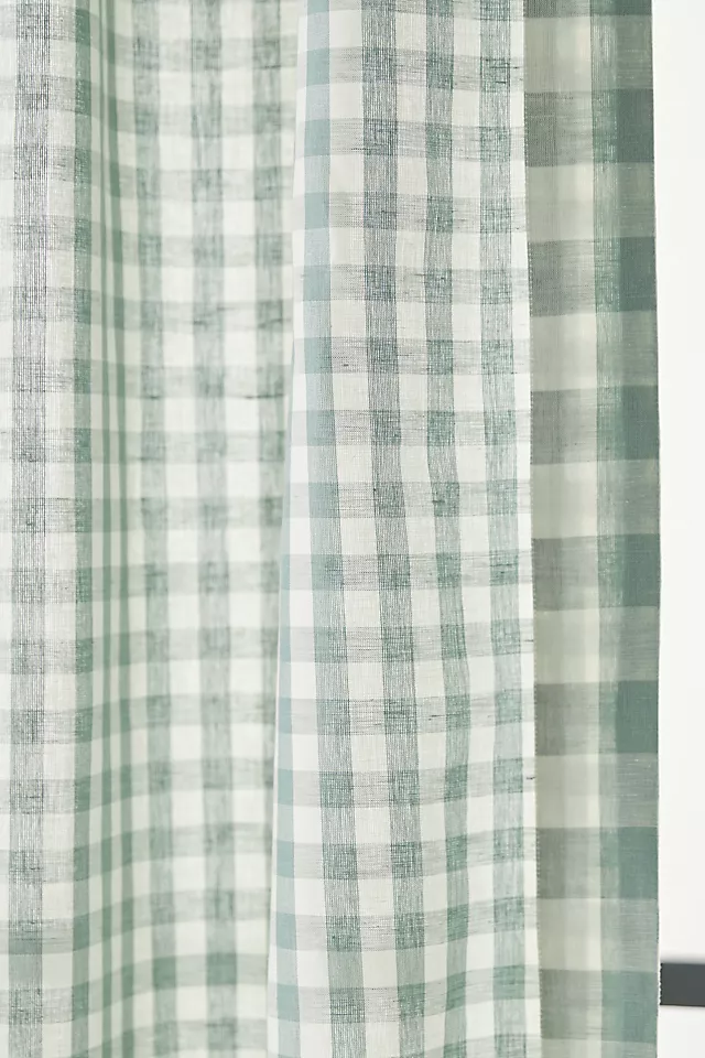 Cotton Linen Gingham Curtain
