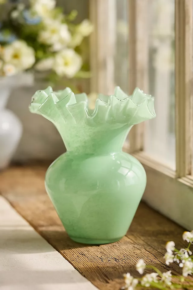 Ruffled Glass Bud Vase