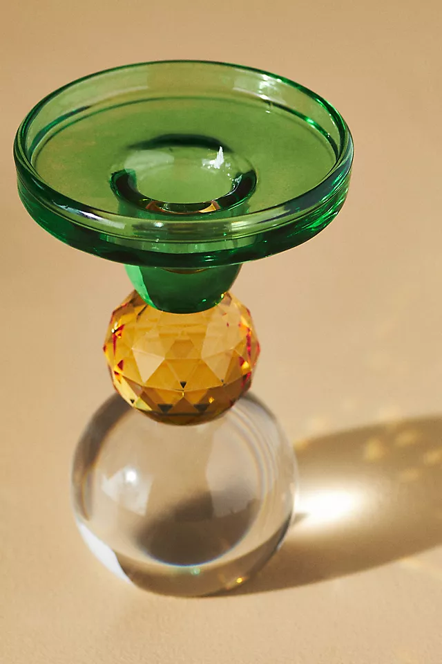 Cut Glass Candle Holder