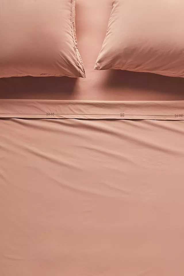 Taylor Organic Cotton Percale Embroidered Sheet Set​