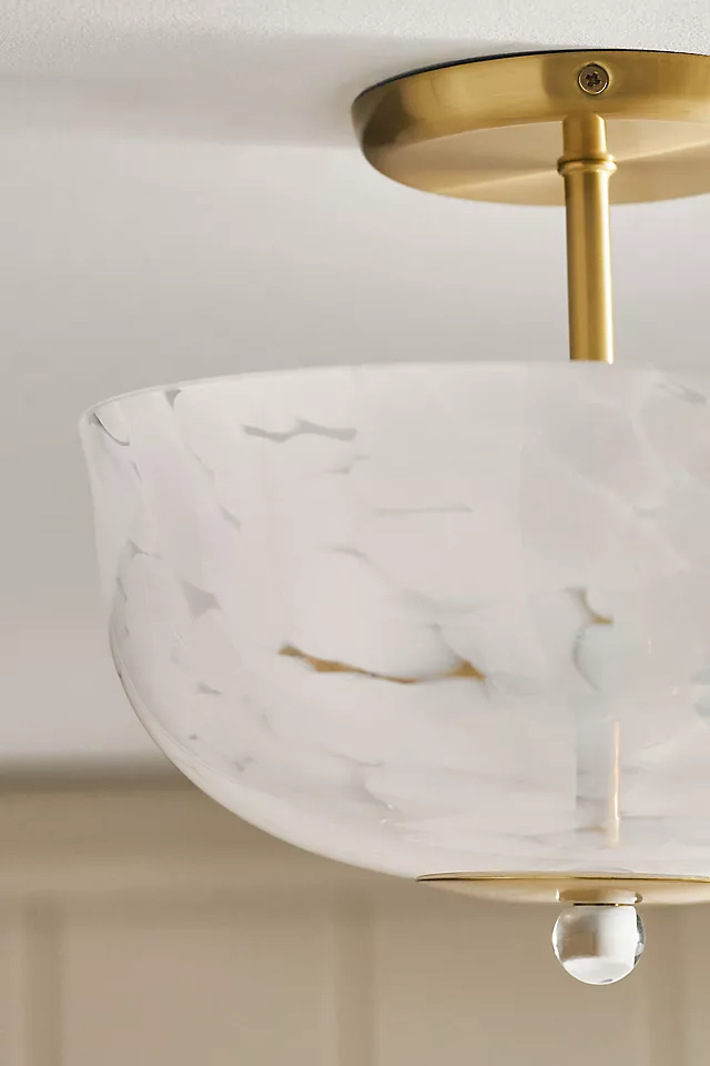 Marguerite Dotted Glass Flush Mount