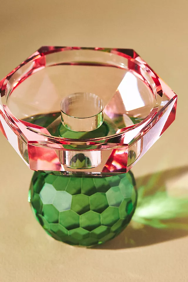 Cut Glass Candle Holder