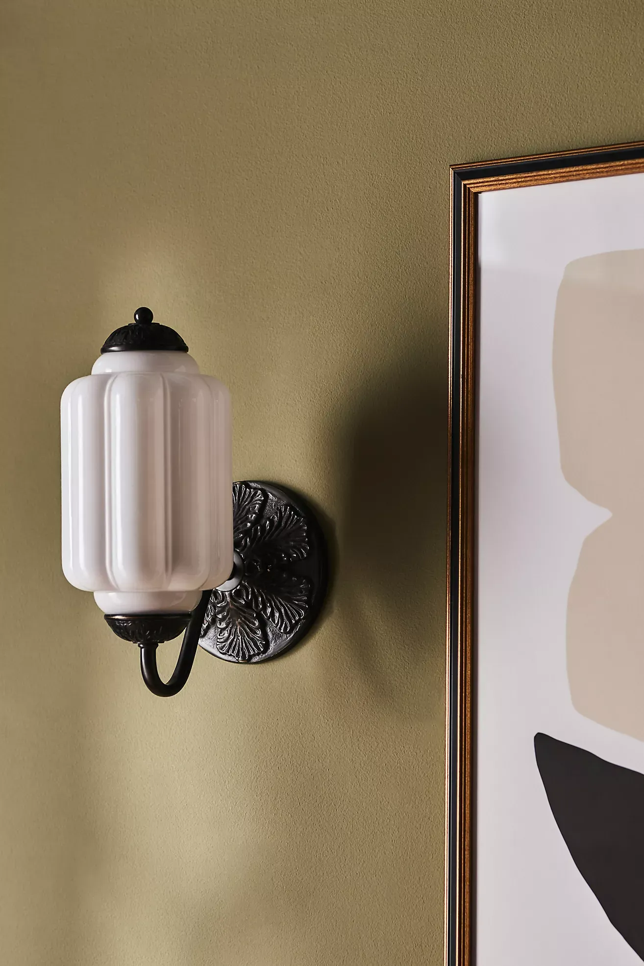 The Eloise Scallop Milk Glass Sconce Wall Light