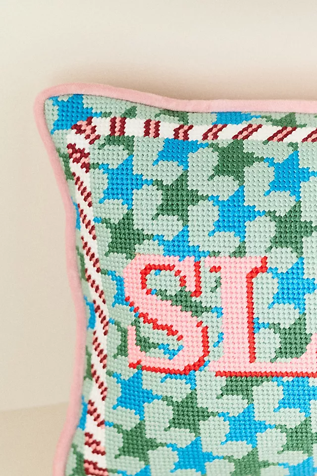 Furbish Studio Holiday Petite Needlepoint Pillow