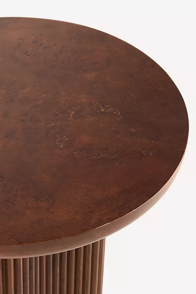 Scout Burl Wood Fluted Side Table
