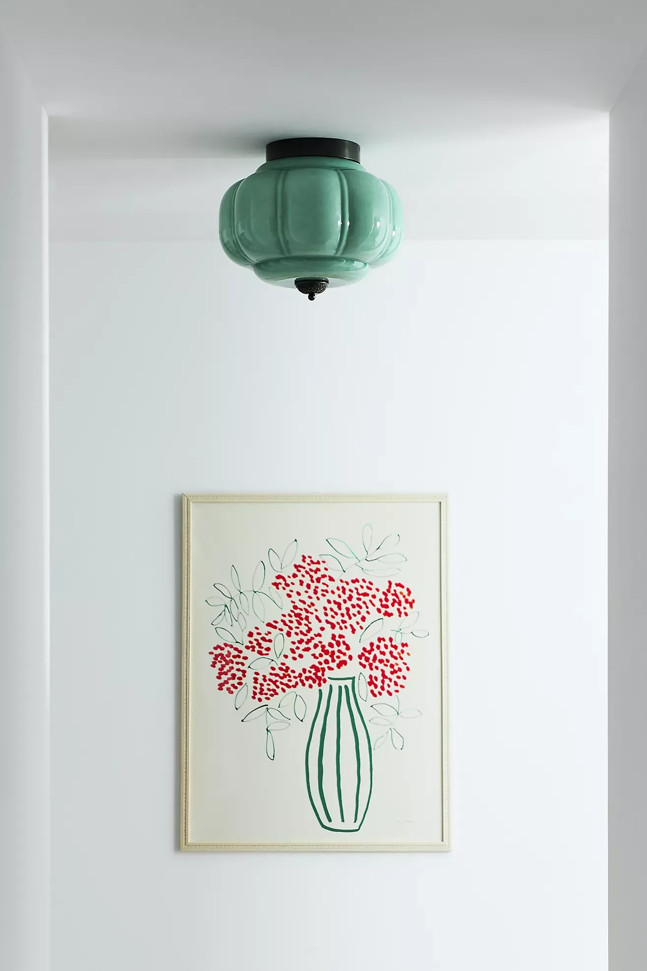 The Eloise Scallop Milk Glass Flush Mount Ceiling Light