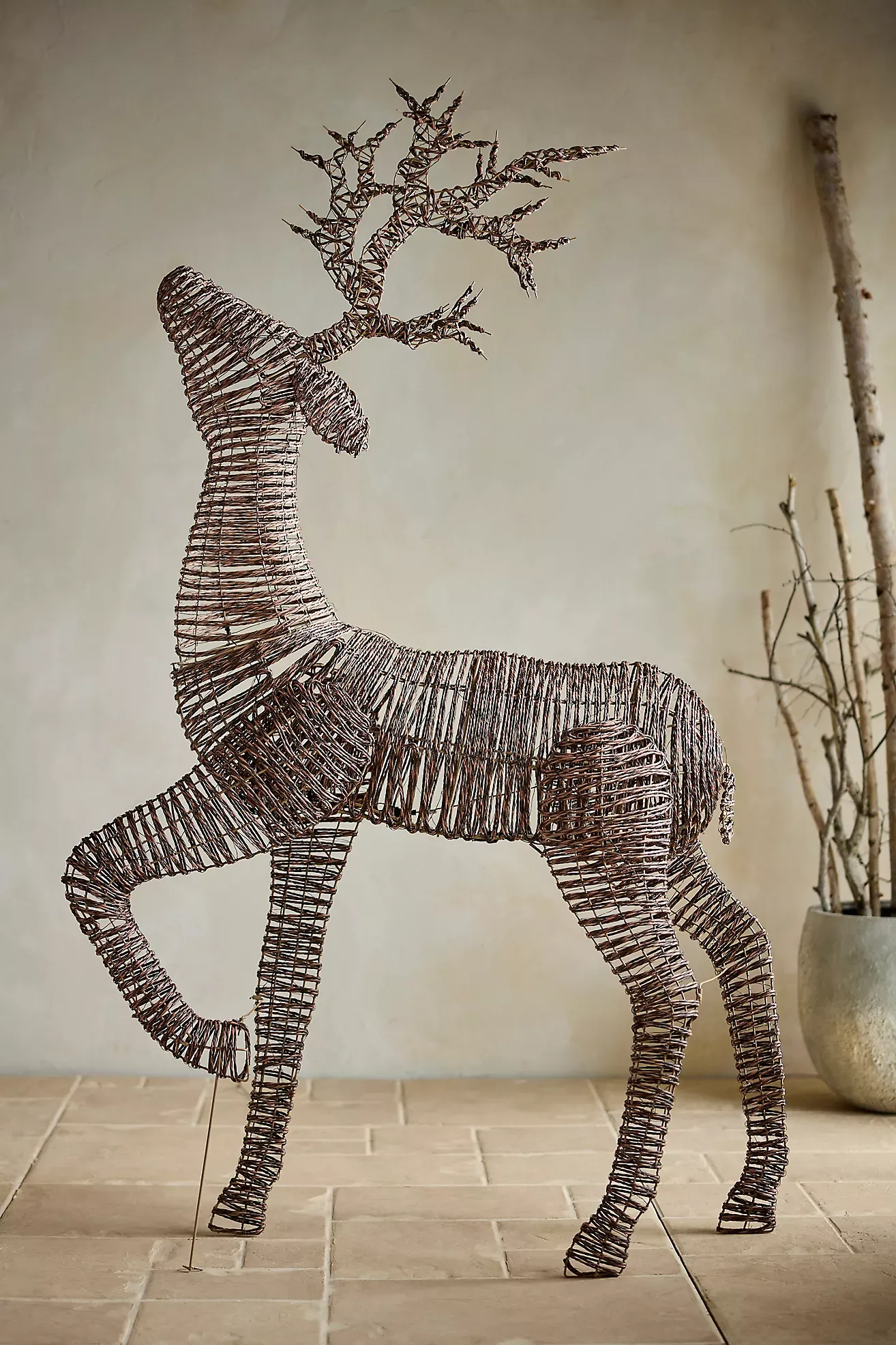 Illuminated Vine Prancing Reindeer