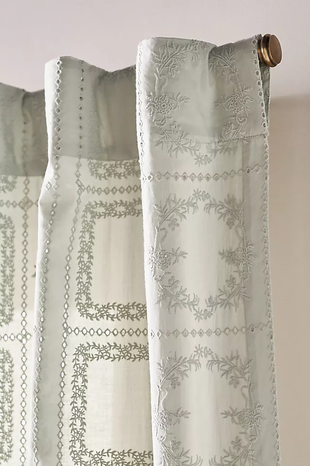 Cotton Eyelet Embroidered Sheer Curtain