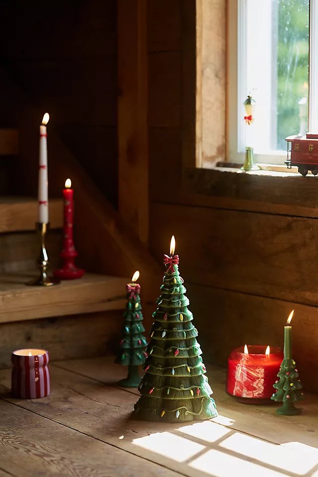 Festive Tree Decorative Shaped Wax Candle