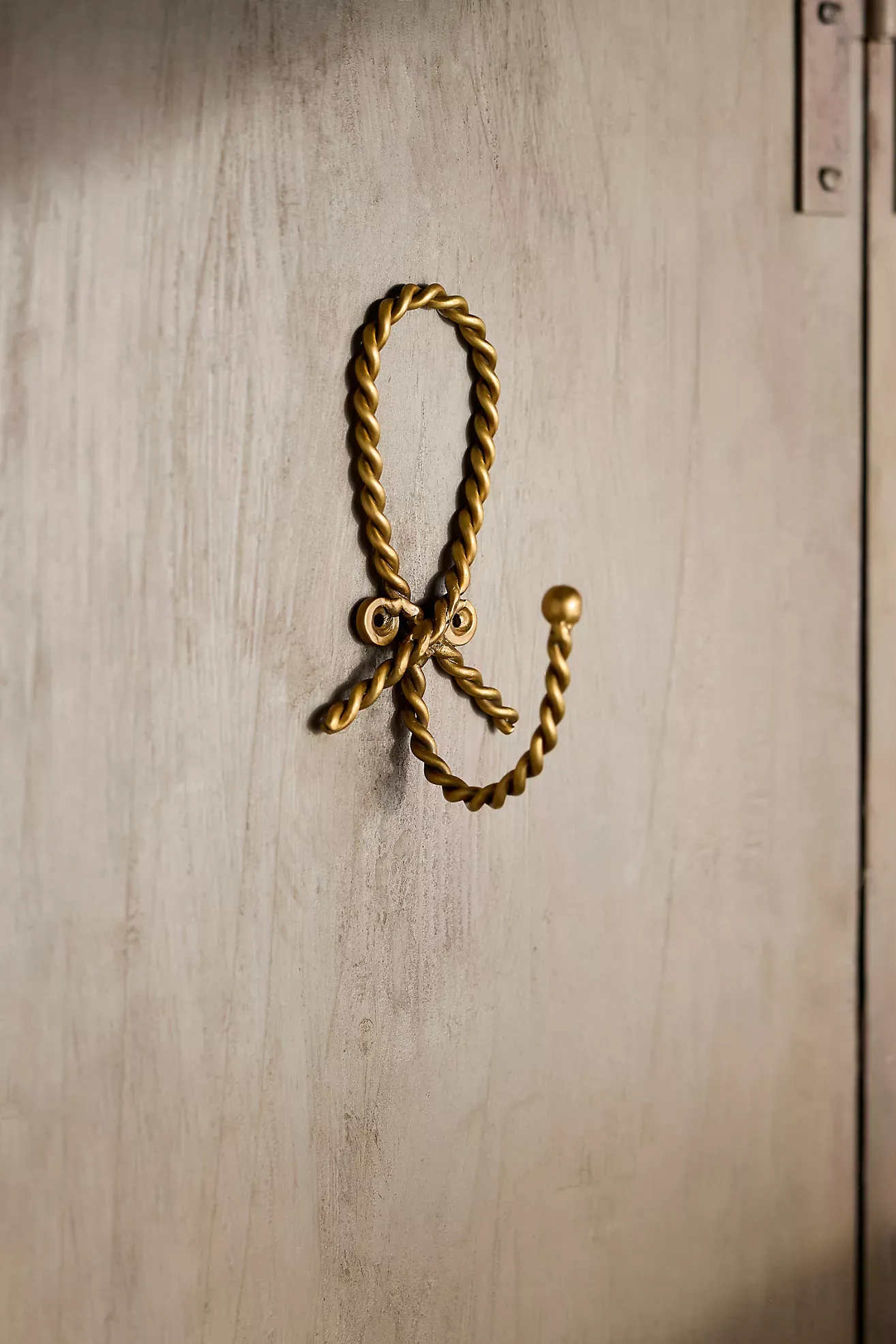 Twisted Brass Wall Hook