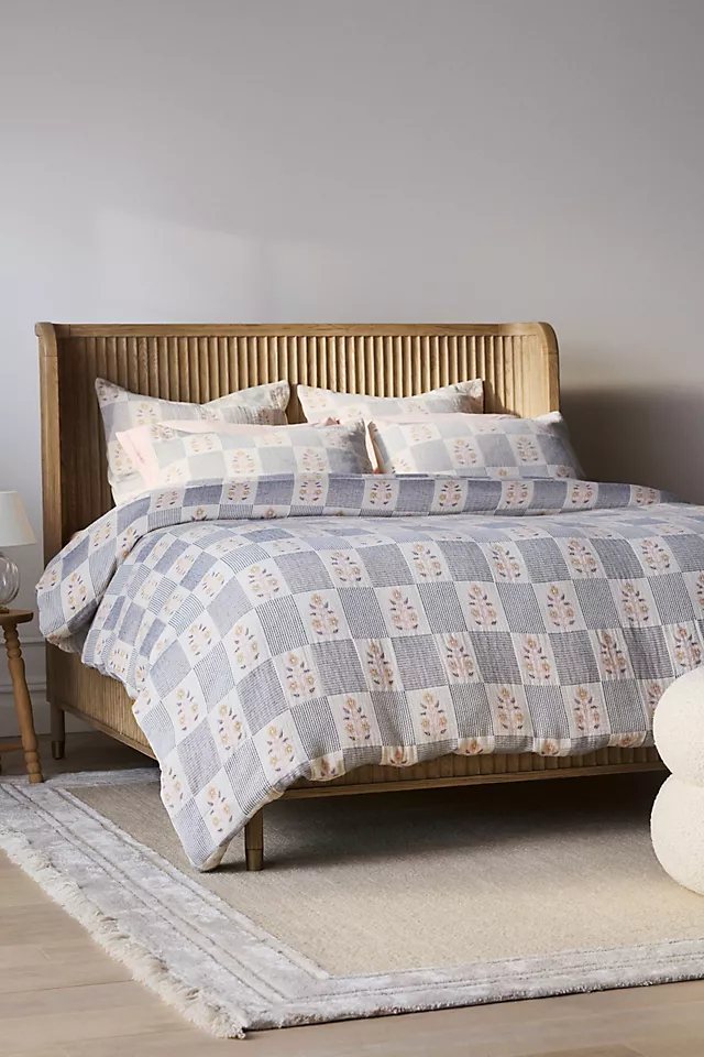 Floral Check Woven Cotton Duvet