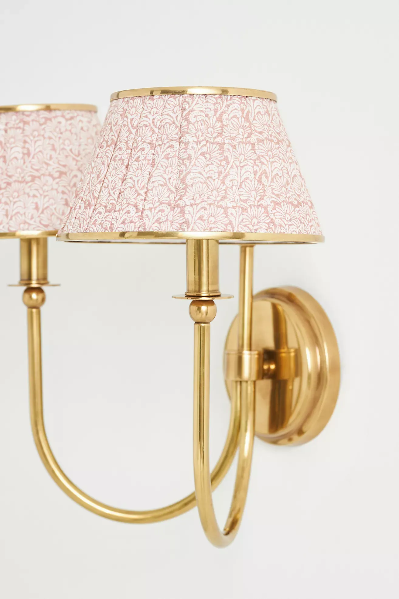 Lee Double-Articulating Shaded Brass Sconce Wall Light