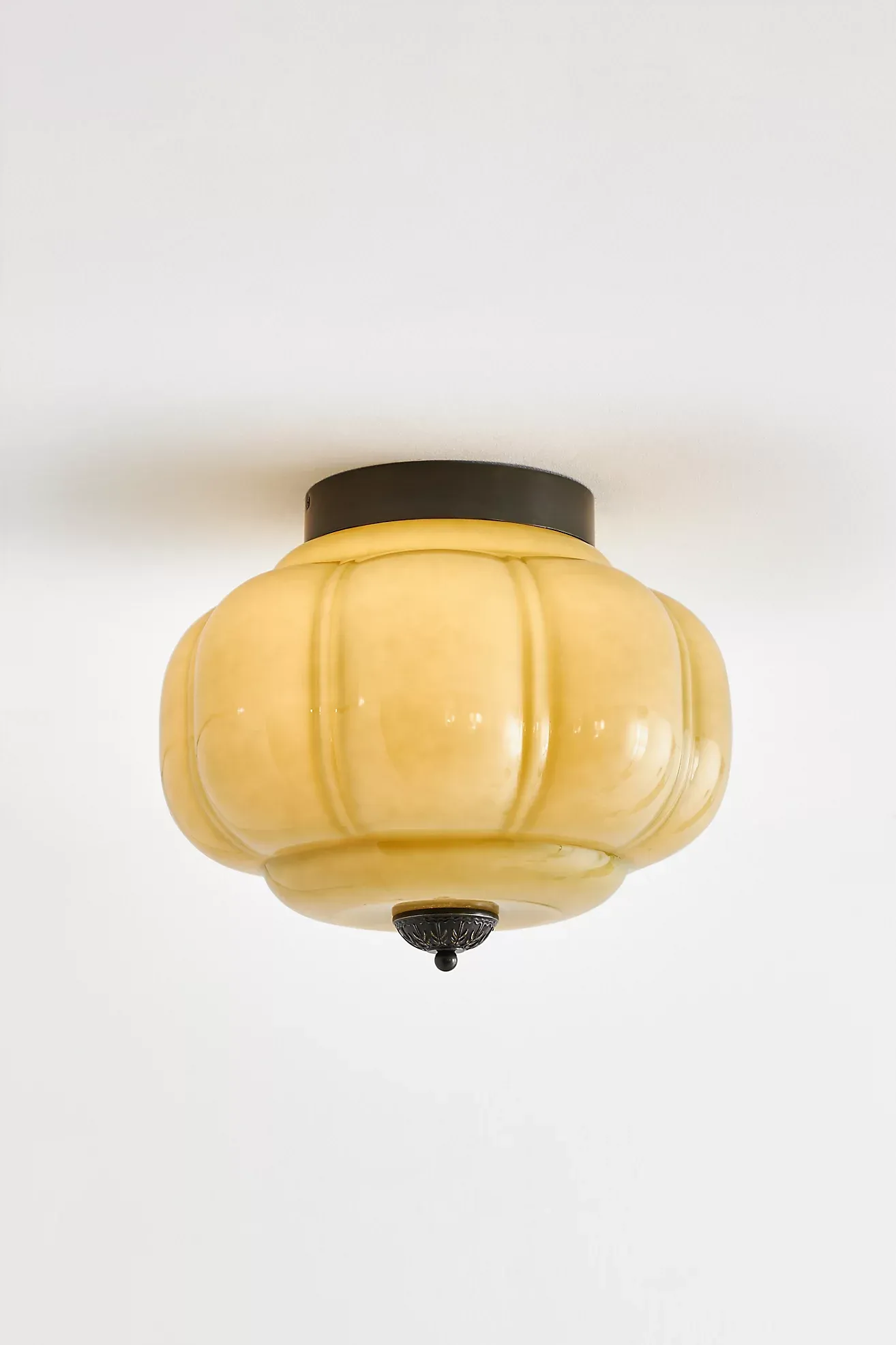 The Eloise Scallop Milk Glass Flush Mount Ceiling Light
