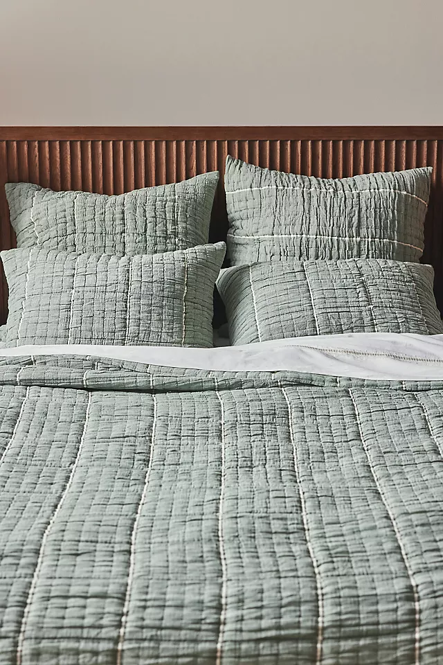 Striped Cotton Gauze Coverlet