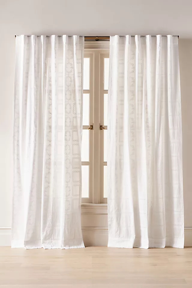 Cotton Eyelet Embroidered Sheer Curtain