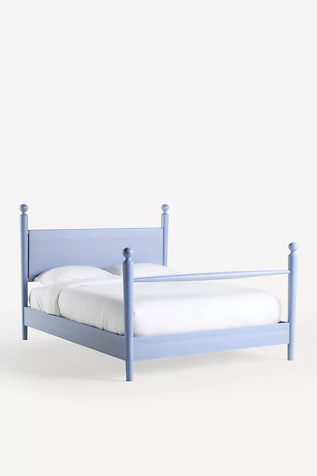 Roma Four-Poster Oak Wood Bed